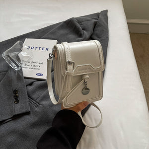 BYMM0128夏季新款小包包女2024今年流行銀色手機包時尚洋氣百搭質感斜挎包