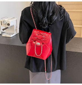 BSJPJY05025韓國小眾雙肩包包女式2024新款春夏時尚休閒書包出遊旅行鏈條背包