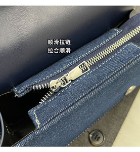 BJC9792小眾設計牛仔布手提包包女2024新款百搭斜挎包時尚單肩通勤小方包
