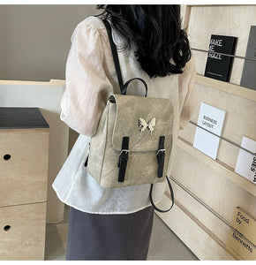BZB5608雙肩包包女2024新款時尚小眾設計手提韓版學生書包大容量旅遊背包