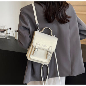 BMS1899銀色包包女2024新款小眾設計時尚雙肩包手提劍橋韓版書包旅遊背包