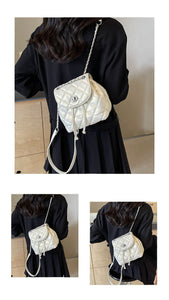 BMS7338韓國小眾迷你鏈條雙肩包女ins學生時尚休閒書包單肩包背包水桶包