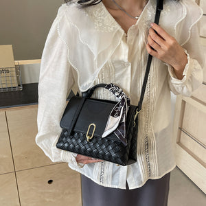 BZB9969小眾手提白色包包女2024夏季新款時尚單肩斜挎包百搭質感小方包