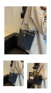 B5810667今年流行復古小眾包包2023新款女包時尚百搭斜挎包磨砂單肩水桶包