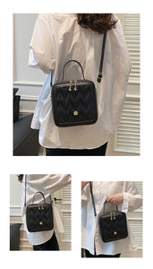 BBWYP8083設計感小眾包包女夏天2024新款時尚單肩斜挎包女士手提菱格小方包