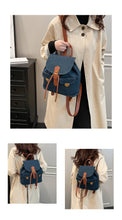 画像をギャラリービューアに読み込む, BSS18167小眾設計牛仔布大容量雙肩包包女2024新款百搭時尚外出旅行包背包