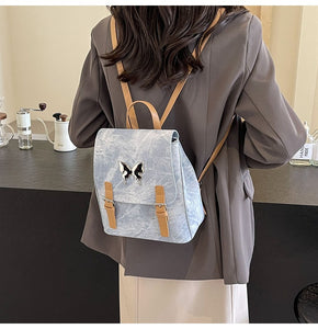 BZB5608雙肩包包女2024新款時尚小眾設計手提韓版學生書包大容量旅遊背包