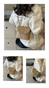 B5812228網紅質感絲巾小包包女2024新款流行百搭單肩斜挎包時尚洋氣小方包