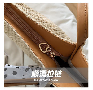 B5820草編大包包女流行新款韓版休閒洋氣托特包仙女單肩手提沙灘包